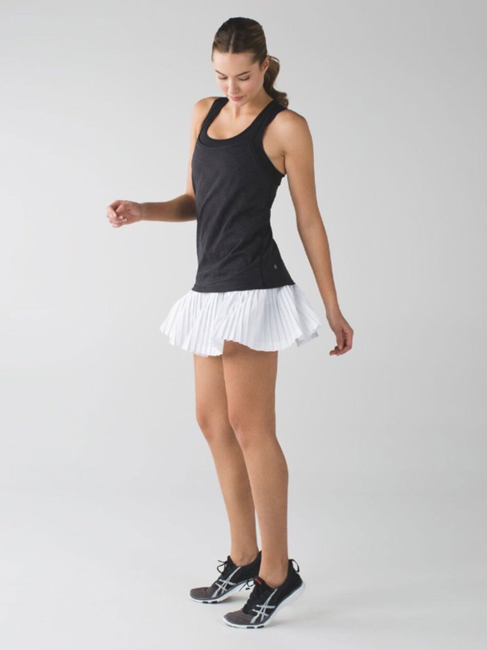 Lululemon Pleat to Street Skirt II in White Heathered Slate size 10